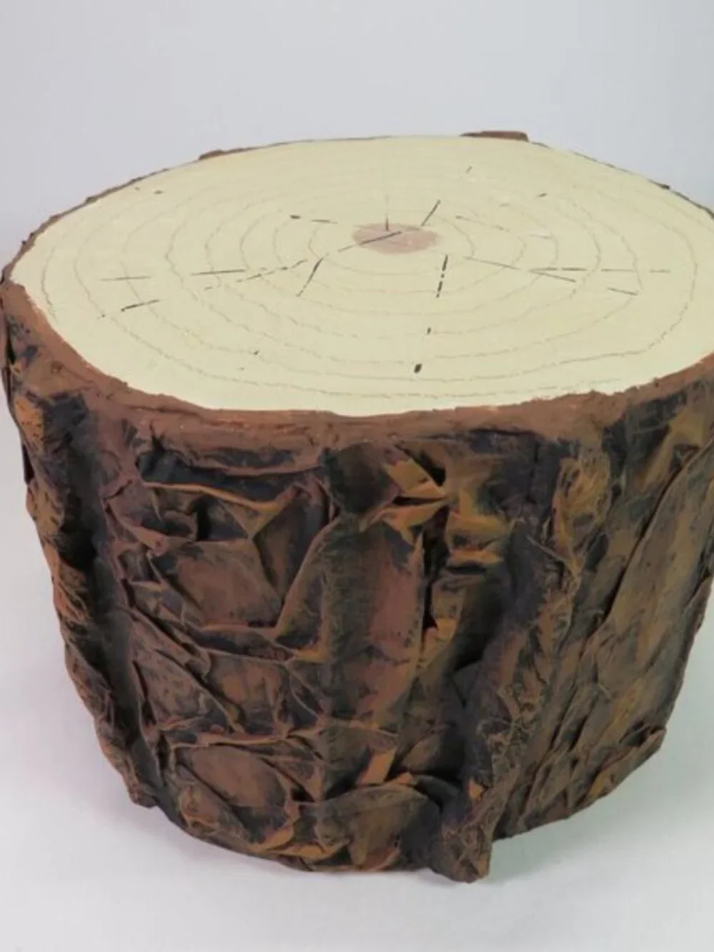 Handcrafted Rustic Tree Log Trunk Display Riser Woodland Faux Stump Decor Stand